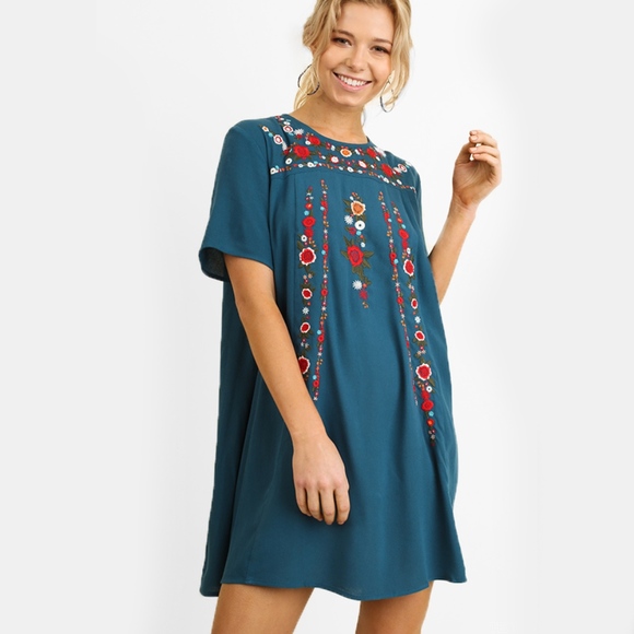 embroidered short dress